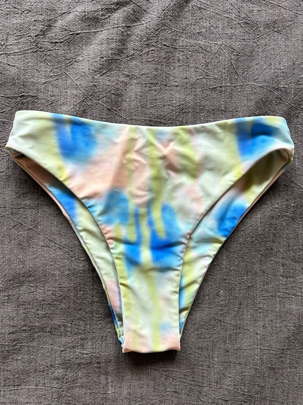 Aila Blue cheeky bikini bottoms in pastel tie dye